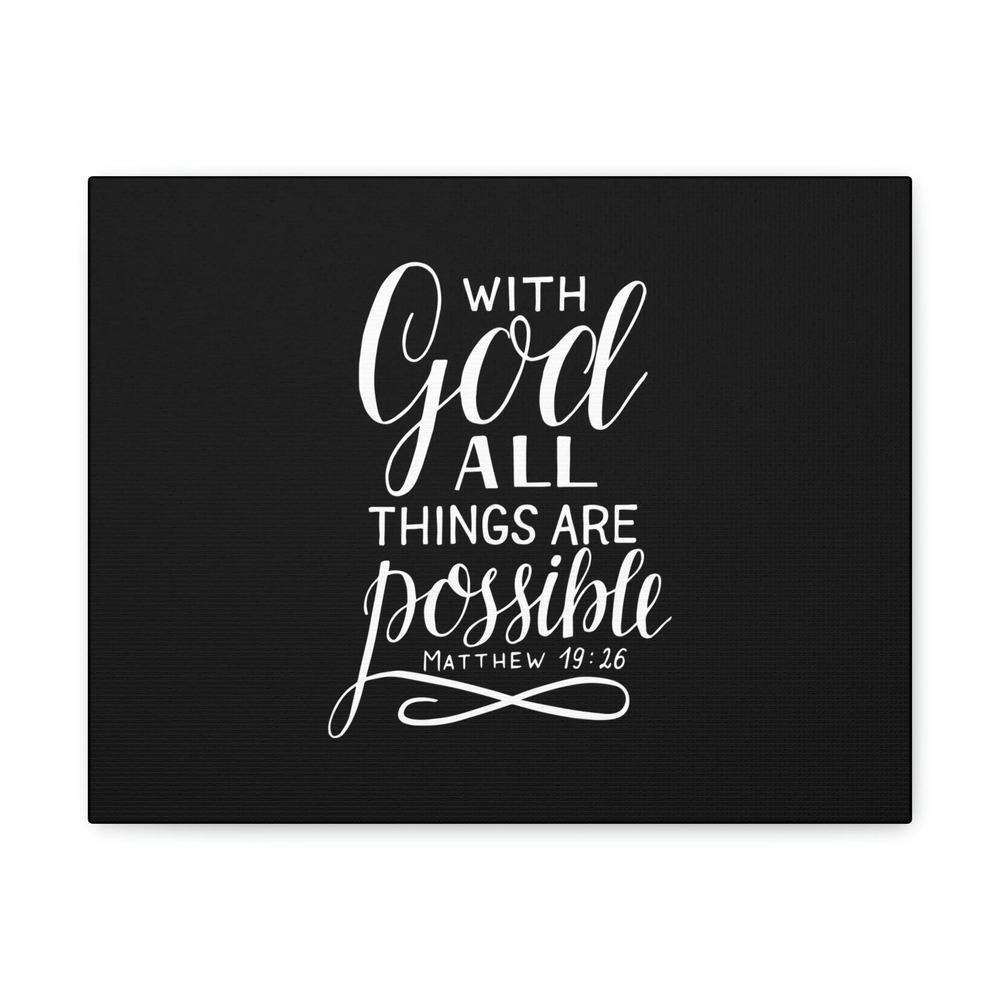 Scripture Walls With God All Things Are Possible Matthew 19:26 Black Christian